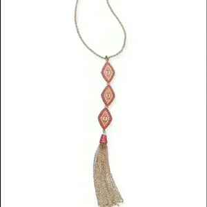 INC new Gold Tone Bead Chain in Coral